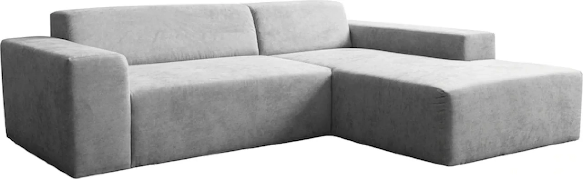 WERK2 Ecksofa »Zeus-L 253 cm breit, bequemes Cord-Sofa in L-Form, urbanes Design« Organische curvy-trend Couch mit großer Komfort-Ottomane