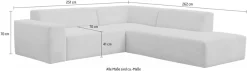 WERK2 Ecksofa »Zeus-M 251 cm breit, 262 cm tief, tolles Sofa, L-Form« Curvy Trend Garnitur, urbane Optik, komfortable Wellenunterfederung