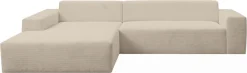 WERK2 Ecksofa »Zeus-XL 311 cm breit, bequemes Mega-Sofa in L-Form, große Sitztiefe« Curvy-trend Cord Big-Sofa mit 210 cm XXL-Ottomane für 2 Personen