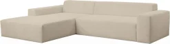 WERK2 Ecksofa »Zeus-XL 311 cm breit, bequemes Mega-Sofa in L-Form, große Sitztiefe« Curvy-trend Cord Big-Sofa mit 210 cm XXL-Ottomane für 2 Personen