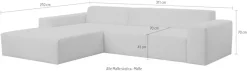WERK2 Ecksofa »Zeus-XL 311 cm breit, bequemes Mega-Sofa in L-Form, große Sitztiefe« Curvy-trend Cord Big-Sofa mit 210 cm XXL-Ottomane für 2 Personen