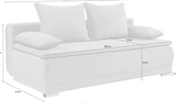 WERK2 Schlafsofa »Biggi 206 cm komfortabel und modern« Struktur weich, Schlaffunktion, Bettkasten