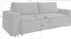 WERK2 Schlafsofa »Lima 245 cm modern und bequem« Cord, Schlaffunktion, Bettkasten