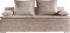 WERK2 Schlafsofa »Tekla 206 cm LED modern und bequem« Veloursstoff, Schlaffunktion, Bettkasten, LED-Beleuchtung