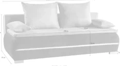 WERK2 Schlafsofa »Tekla 206 cm LED modern und bequem« Veloursstoff, Schlaffunktion, Bettkasten, LED-Beleuchtung