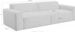 WERK2 Sofa »Zeus 3-Sitzer 256 cm breit, 105 cm tief, Big-Sofa, modern & bequem« Curvy Trend 3-Sitzer mit urbaner Optik