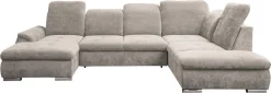 WERK2 Wohnlandschaft »Pula 356 x 237 cm modern und bequem« U-Form, XXL, Schlaffunktion, Bettkasten, verstellbare Kopfteile