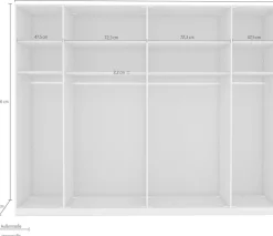 WIEMANN Falttürenschrank »Monaco, Kleiderschrank, Schrank, Wäscheschrank, mit edler Glasfront« 2 Breiten, 2 Höhen 216/236 cm auswählbar, MADE IN GERMANY,inkl. gepämpften Schubkästen und Türen, mit Panoramaöffnung
