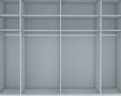 WIEMANN Falttürenschrank »Monaco, Kleiderschrank, Schrank, Wäscheschrank, mit edler Glasfront« 2 Breiten, 2 Höhen 216/236 cm auswählbar, MADE IN GERMANY,inkl. gepämpften Schubkästen und Türen, mit Panoramaöffnung