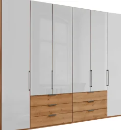 WIEMANN Falttürenschrank »Monaco« Teil-Glasfront sowie hochwertige Beschläge inkl. Schubladendämpfung