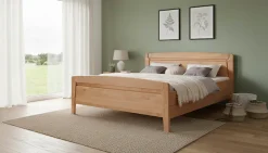 WIEMANN Funktionsbett »Lausanne, Bettgestell, Bettrahmen, teilmassiv Erle« 4-fache Liegehöhenverstellung, MADE IN GERMANY,Kopf- und Fußteil aus Massivholz, zwei Größen, Bettseitenhöhe 43 cm