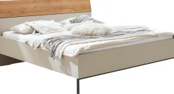 WIEMANN Futonbett »Asti« Absetzungen in Bianco-Eiche-Nachbildung, Kufe in Schiefer