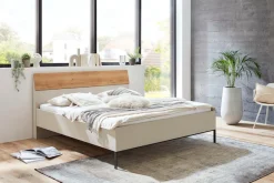 WIEMANN Futonbett »Asti« Absetzungen in Bianco-Eiche-Nachbildung, Kufe in Schiefer