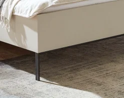 WIEMANN Futonbett »Asti« Absetzungen in Bianco-Eiche-Nachbildung, Kufe in Schiefer