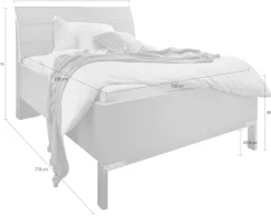 WIEMANN Futonbett »Monaco, 4-fache Liegehöhenverstellung« mit stilvollem Holzkopfteil, Made in Germany