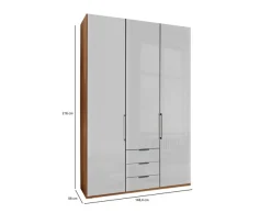WIEMANN Kleiderschrank »Monaco« mit Glasfront sowie hochwertigen Beschlägen inkl. Dämpfung
