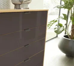 WIEMANN Kombikommode »Cardiff Sideboard, Wäscheschrank, teilmassiv Bianco-Eiche, Schubladen« Kommode 120x86x43 cm, braun, mit Dämpfung, MADE IN GERMANY,verschiedenen Ausführungen, inklusive Einlegeboden