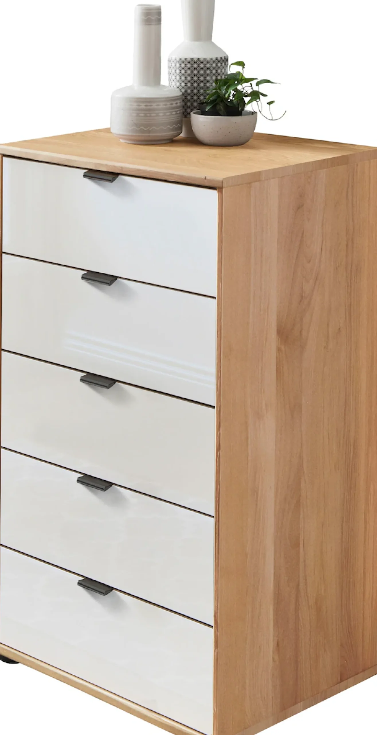 WIEMANN Schubkastenkommode »Cardiff Sideboard, Wäscheschrank, teilmassiv Erle, mit Schubladen« Glas- oder Massivholzfront, verschiedene Breiten, MADE IN GERMANY,Schubkästen inklusive Selbsteinzug und Dämpfung
