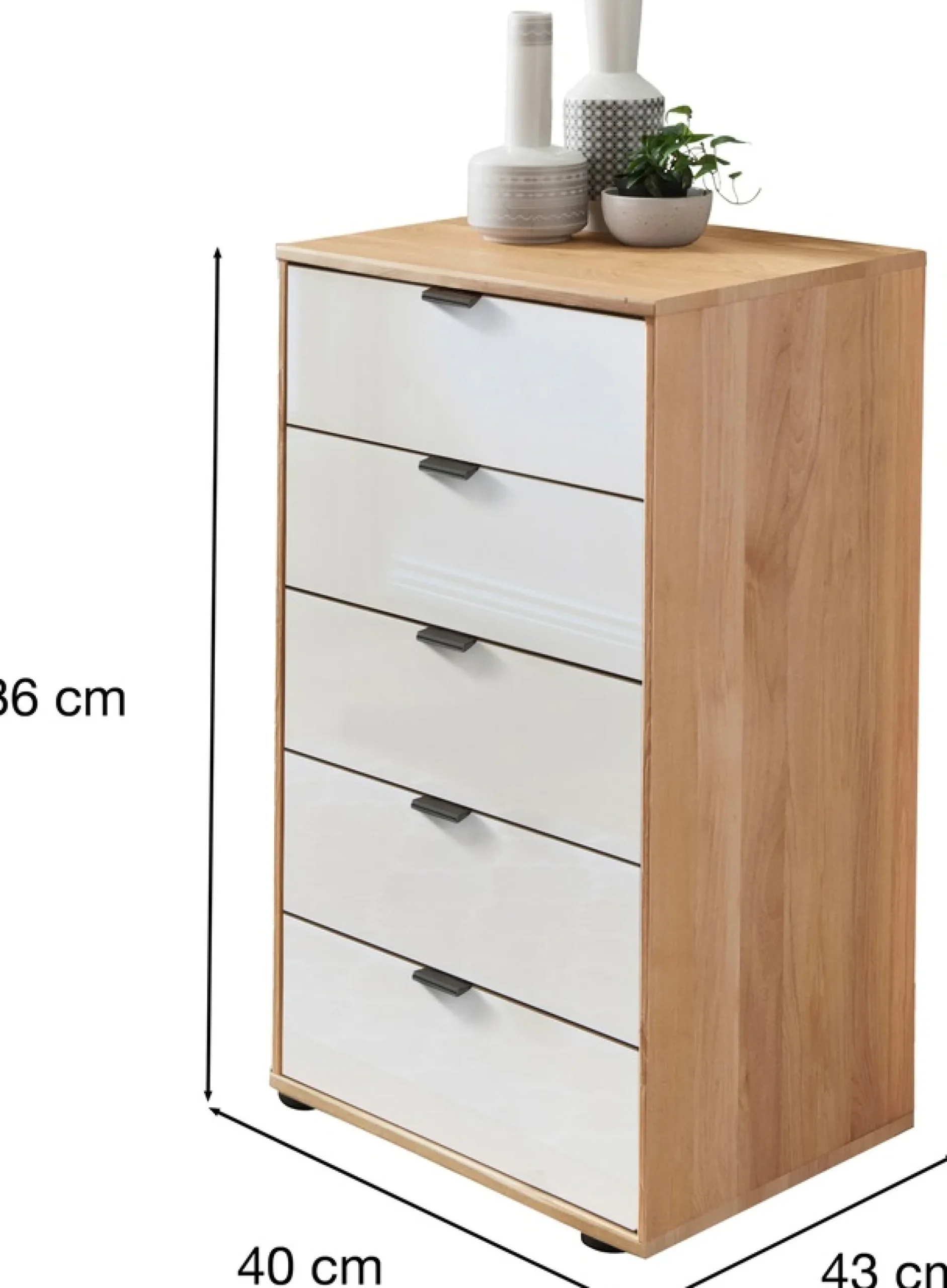 WIEMANN Schubkastenkommode »Cardiff Sideboard, Wäscheschrank, teilmassiv Erle, mit Schubladen« Glas- oder Massivholzfront, verschiedene Breiten, MADE IN GERMANY,Schubkästen inklusive Selbsteinzug und Dämpfung