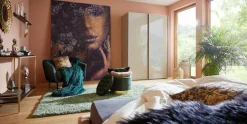 WIEMANN Schwebetürenschrank »Orion, Kleiderschrank, Schrank, Wäscheschrank, mit Schiebetüren« hochwertige Glasfront, variable Inneneinteilung, stilvolle Optik