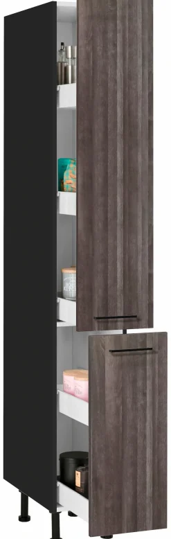 wiho Küchen Apothekerschrank »Nisos« 30 cm breit, Soft-Close in Schubladen, verstellbare Füße, ohne Platte