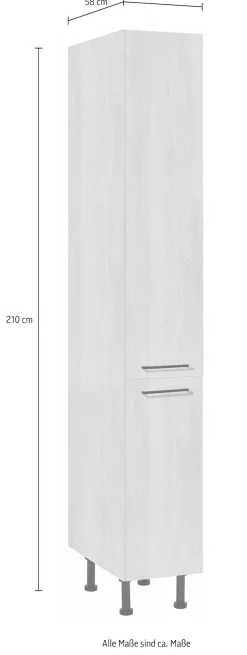 wiho Küchen Apothekerschrank »Nisos« 30 cm breit, Soft-Close in Schubladen, verstellbare Füße, ohne Platte