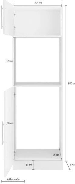 wiho Küchen Backofen/Kühlumbauschrank »Cali« 60 cm breit