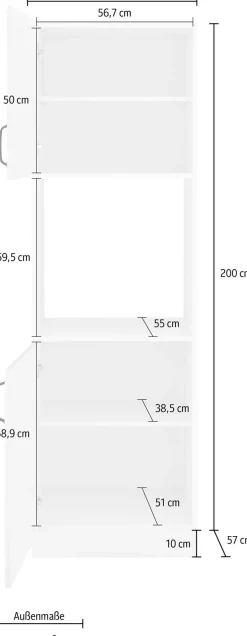 wiho Küchen Backofenumbauschrank »Erla« 60 cm breit mit Kassettenfront