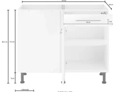wiho Küchen Eckunterschrank »Ela« mit Metallgriffen