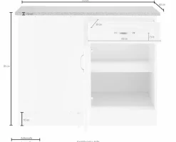 wiho Küchen Eckunterschrank »Linz« 100 cm breit, Planungsmaß 110 cm, in Landhaus-Optik