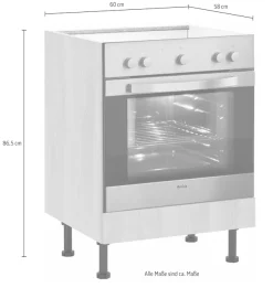 wiho Küchen Herdumbauschrank »Nisos« 60 cm breit, mit verstellbaren Füßen, ohne Arbeitsplatte