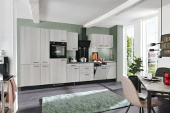 wiho Küchen Küche »Nisos« Soft-Close, 370 cm, Backofen matt schwarz, Teleskopauszug
