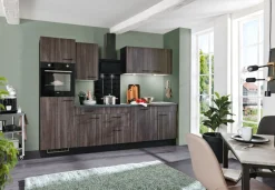 wiho Küchen Küche »Nisos« Soft-Close, 280 cm, Backofen matt schwarz, Teleskopauszug