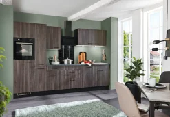 wiho Küchen Küche »Nisos« Soft-Close, 310 cm, Backofen matt schwarz, Teleskopauszug