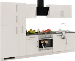 wiho Küchen Küchenzeile »Cali« mit E-Geräten und Kühl-Gefrierkombination, Breite 310 cm