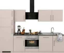 wiho Küchen Küchenzeile »Cali« mit E-Geräten und Kühl-Gefrierkombination, Breite 280 cm