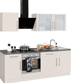wiho Küchen Küchenzeile »Cali« mit E-Geräten, Breite 220 cm