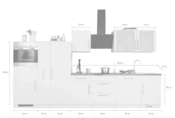 wiho Küchen Küchenzeile »Cali« mit E-Geräten, Breite 360 cm