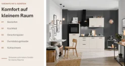wiho Küchen Küchenzeile »Compact« Breite 210cm, wahlweise mit Geräten (mit Kühlschrank)