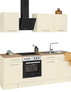 wiho Küchen Küchenzeile »Ela, Breite 220 cm« Soft-Close-Funktion, höhenverstellbare Füße, mit E-Geräten
