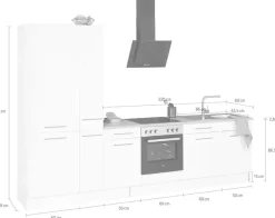wiho Küchen Küchenzeile »Ela, Breite 220 cm« Soft-Close-Funktion, höhenverstellbare Füße, mit E-Geräten