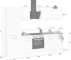 wiho Küchen Küchenzeile »Ela« Breite 280 cm, Soft-Close-Funktion, höhenverstellbare Füße