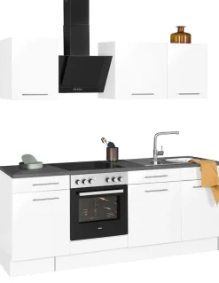 wiho Küchen Küchenzeile »Ela, Breite 220 cm,« Soft-Close-Funktion, höhenverstellbare Füße, ohne E-Geräte