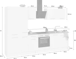 wiho Küchen Küchenzeile »Ela« Breite 310 cm, Soft-Close-Funktion, höhenverstellbare Füße