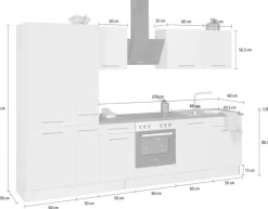 wiho Küchen Küchenzeile »Ela« Breite 310 cm, Soft-Close-Funktion, höhenverstellbare Füße