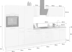 wiho Küchen Küchenzeile »Ela« Breite 360 cm, Soft-Close-Funktion, höhenverstellbare Füße