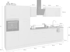 wiho Küchen Küchenzeile »Ela« Breite 340 cm, Soft-Close-Funktion, höhenverstellbare Füße