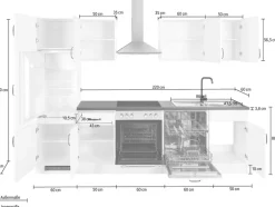 wiho Küchen Küchenzeile »Erla« mit E-Geräten, Breite 280 cm