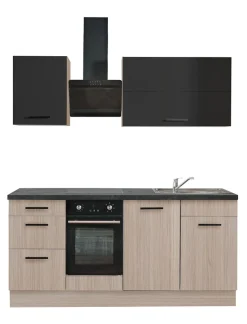 wiho Küchen Küchenzeile »Fortyfive, Breite 180 cm,« Soft-Close-Funktion in Schubkästen & Auszügen, höhenverstellbare Füße