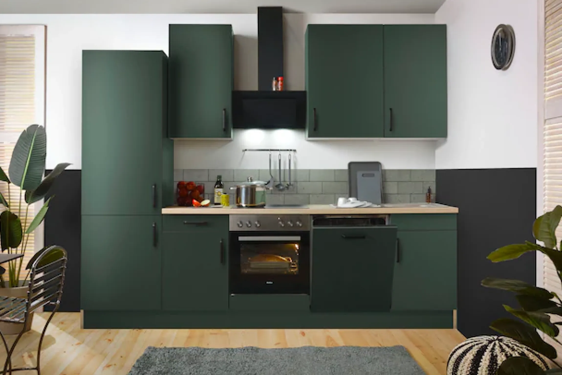 wiho Küchen Küchenzeile »"Simi", mit verstellbaren Füßen, Breite 280 cm,« wahlweise mit E-Geräten, Soft-Close-Funktion in Schubkästen & Auszügen
